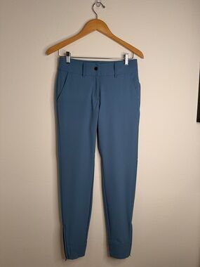 Abendroth Blue Golf Pants Low Rise Stretch Ankle Zip Size 0